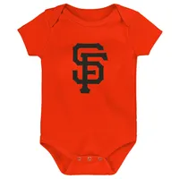 Infant Orange/White/Heather Gray San Francisco Giants Biggest Little Fan 3-Pack Bodysuit Set