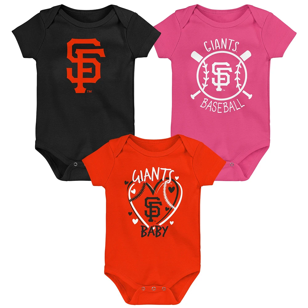 Ensemble de trois bodies pour bébé San Francisco Giants Slide Home
