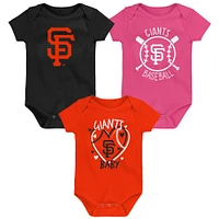 Ensemble de trois bodies pour bébé San Francisco Giants Slide Home