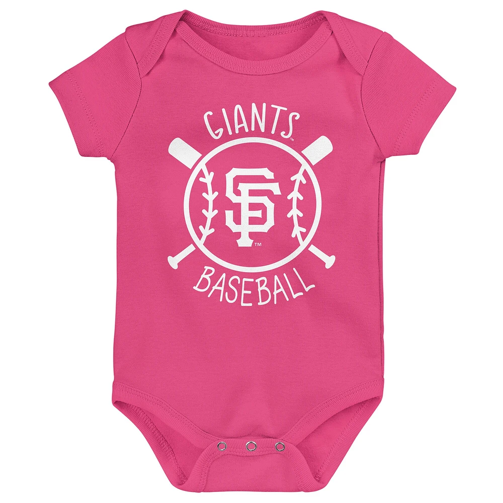 Ensemble de trois bodies pour bébé San Francisco Giants Slide Home