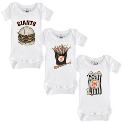 San Francisco Giants Tiny Turnip Infant 3-Piece Snacks Bodysuit Set - White