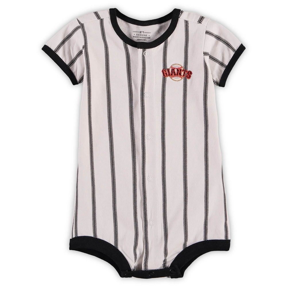 Infant White San Francisco Giants Pinstripe Power Hitter Romper