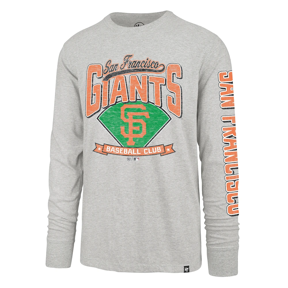 T-shirt à manches longues Franklin gris vieilli pour homme '47 San Francisco Giants Big & Tall