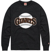 Men's Homage  Charcoal San Francisco Giants Retro Tri-Blend Pullover Sweatshirt