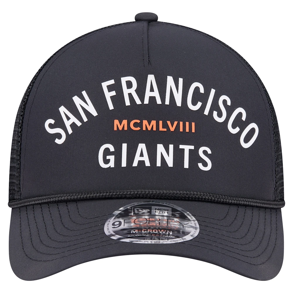 Men's New Era  Black San Francisco Giants Minimalist 9FORTY A-Frame Adjustable Hat