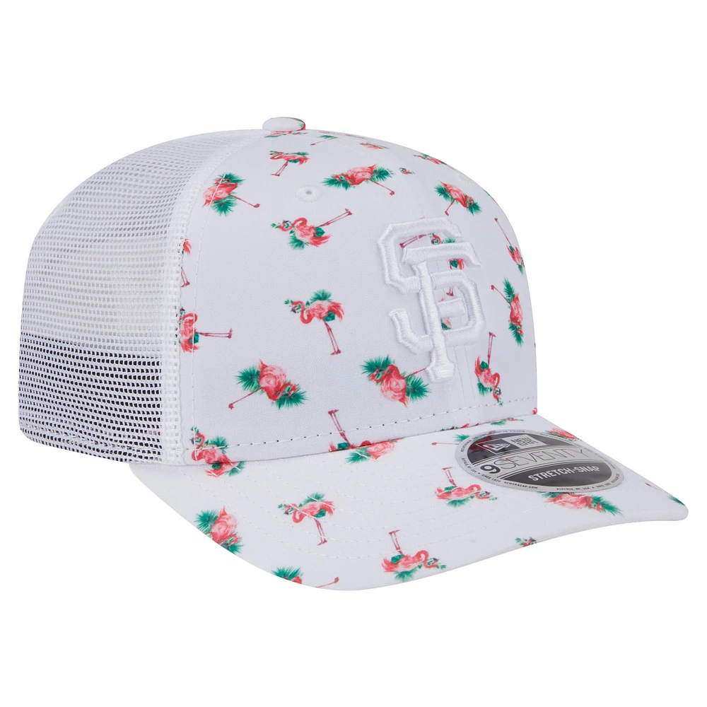 Casquette extensible à bouton-pression Flamingo 9SEVENTY blanche New Era pour homme des Giants de San Francisco