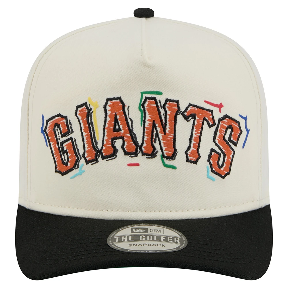 Casquette ajustable blanche New Era pour homme, motif gribouillis de l'équipe des Giants de San Francisco