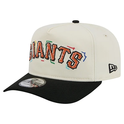 Casquette ajustable blanche New Era pour homme, motif gribouillis de l'équipe des Giants de San Francisco