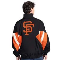 Men's Starter  Black San Francisco Giants Cooperstown Chief Half-Zip Pullover