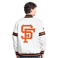 Men's Starter  White San Francisco Giants Cooperstown Scout Full-Snap Varsity Jacket