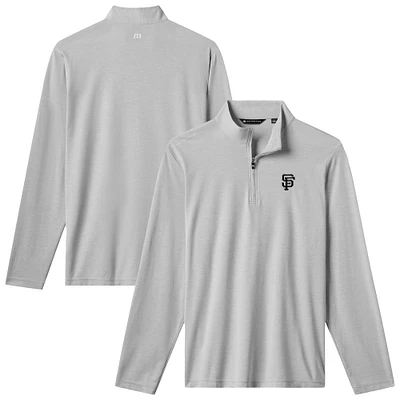 Pull à glissière quart de tour tri-blend Time to Tailgate pour homme TravisMathew Gray des Giants San Francisco