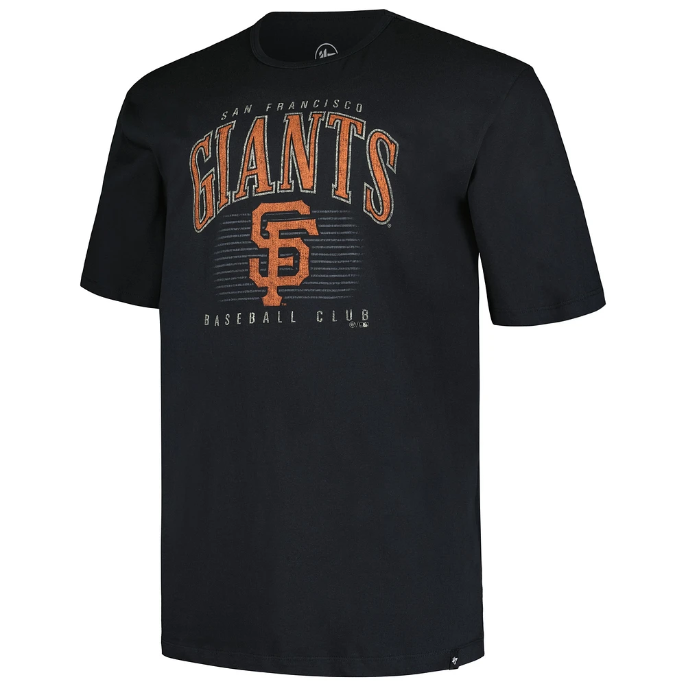 Men's '47 Black San Francisco Giants Big & Tall Double Header T-Shirt