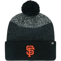 Bonnet en tricot à revers Darkfreeze '47 noir des Giants de San Francisco pour hommes avec pompon