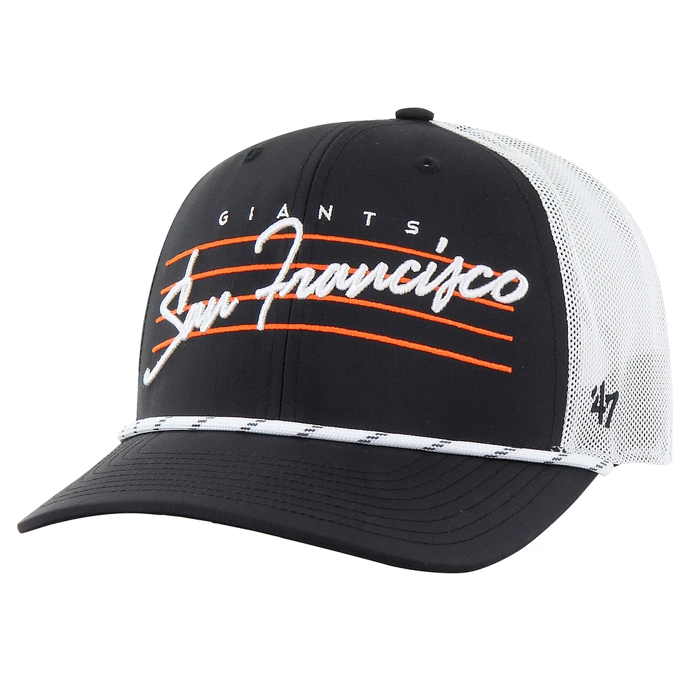 Men's '47 Black San Francisco Giants Downburst Trucker Adjustable Hat