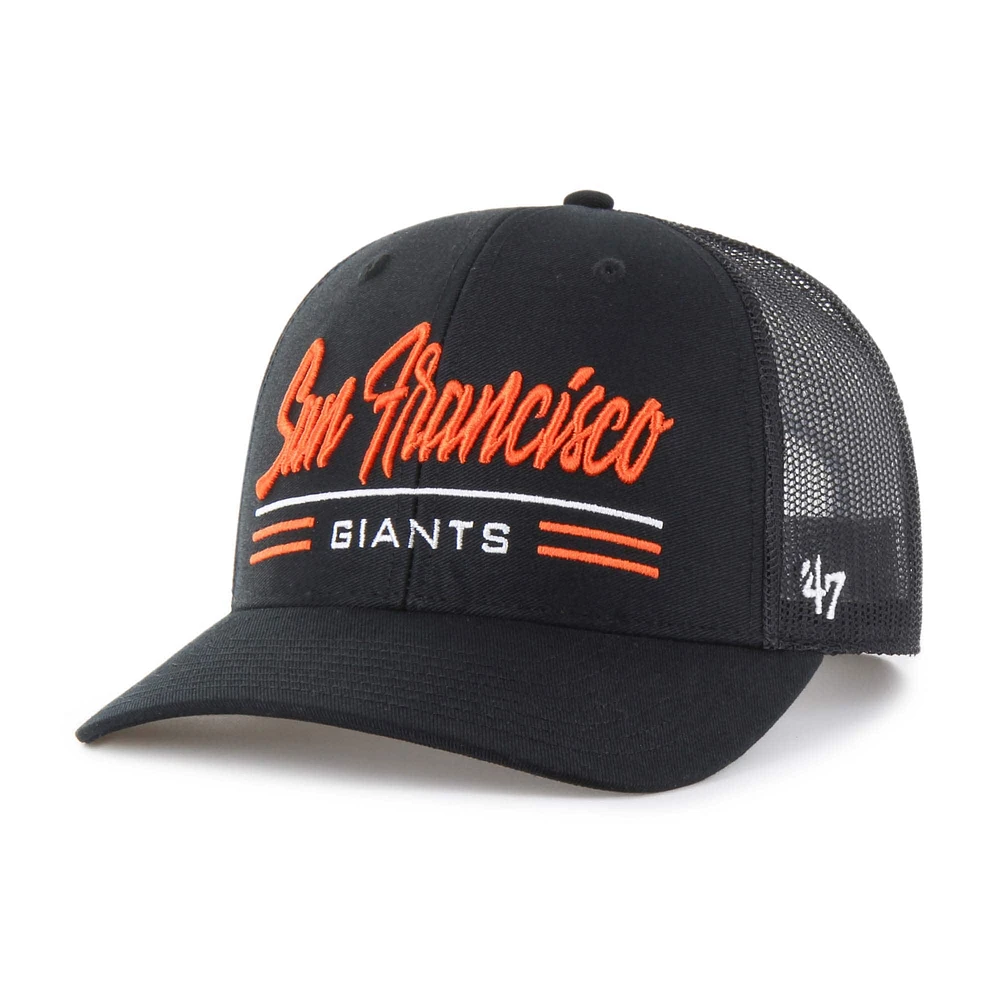 Casquette ajustable noire '47 San Francisco Giants Garner Trucker pour homme