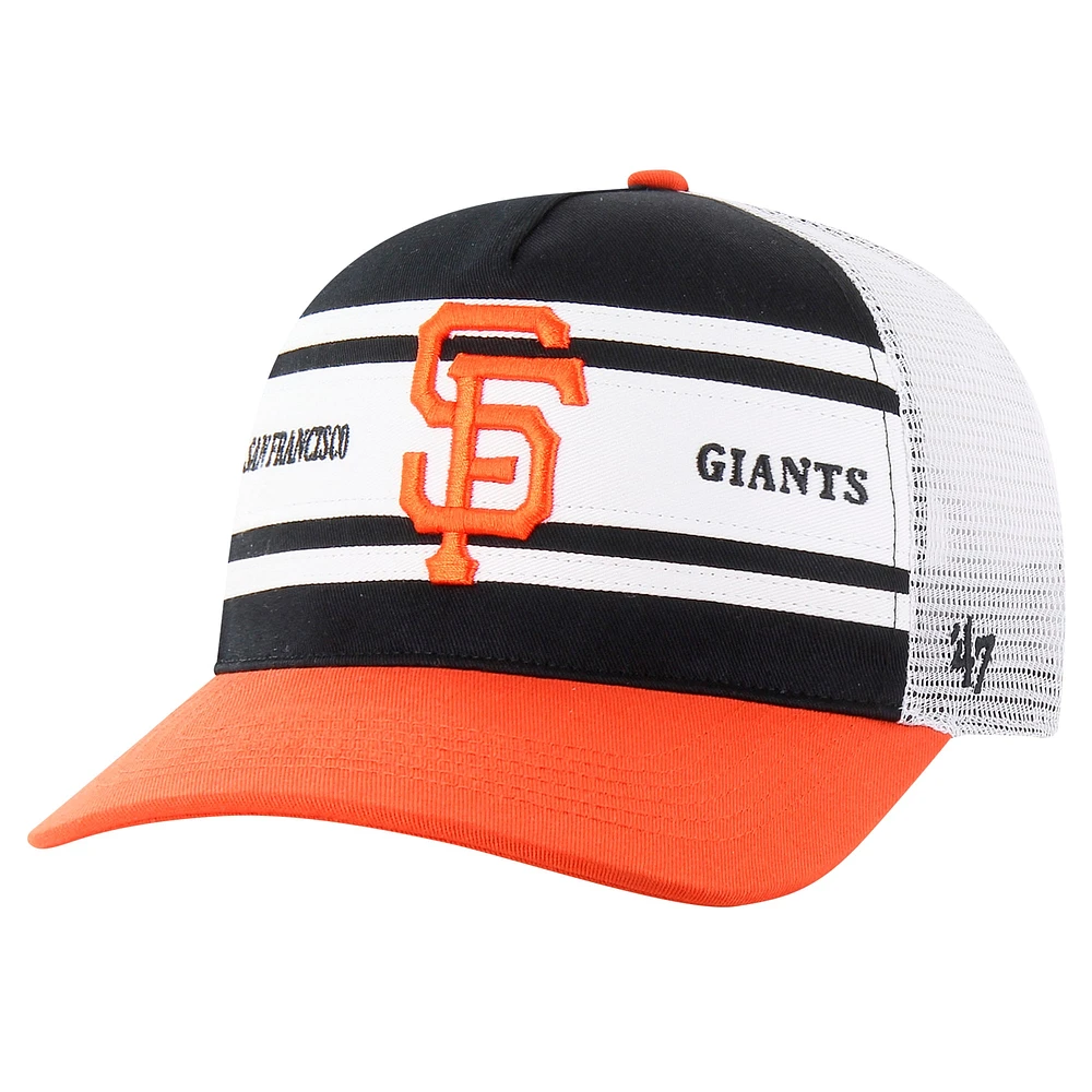 Casquette ajustable décontractée à rayures noires pour homme '47 San Francisco Giants Gridiron Super Stripe Trucker Hitch