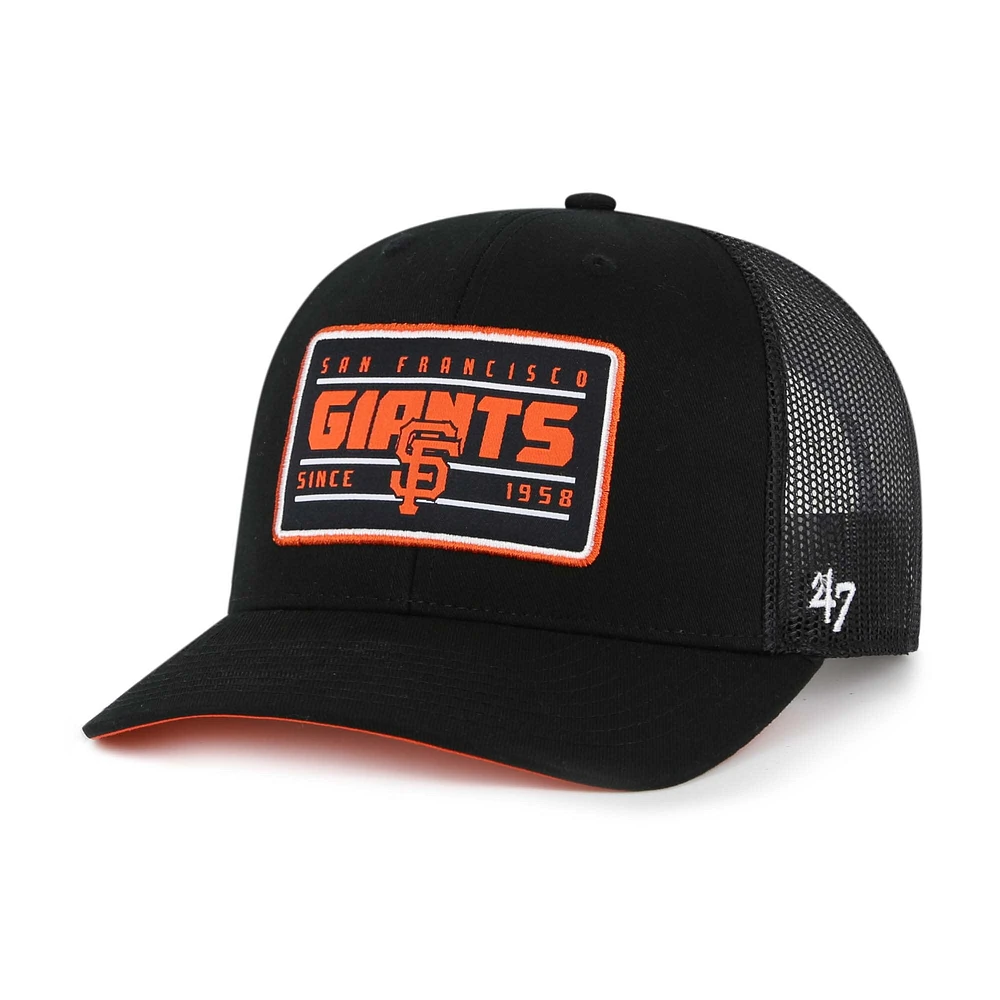 Casquette ajustable Hardline Trucker noire '47 pour homme des San Francisco Giants