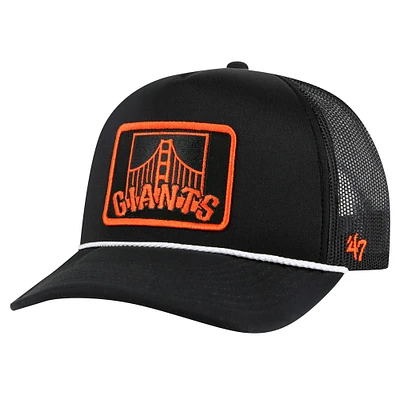 Casquette ajustable en mousse pour homme '47 Black San Francisco Giants Local Patch