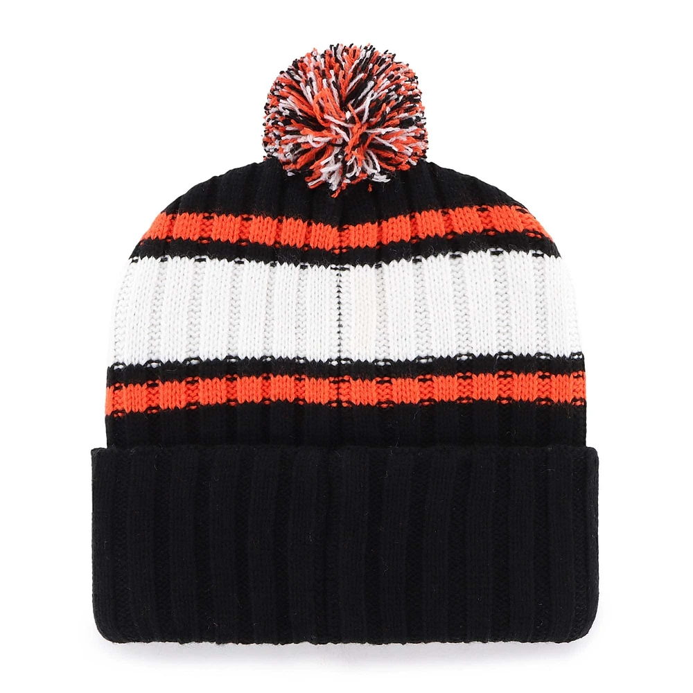 Bonnet en tricot à revers avec pompon pour homme '47 Black San Francisco Giants Plateau