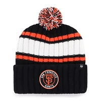 Bonnet en tricot à revers avec pompon pour homme '47 Black San Francisco Giants Plateau