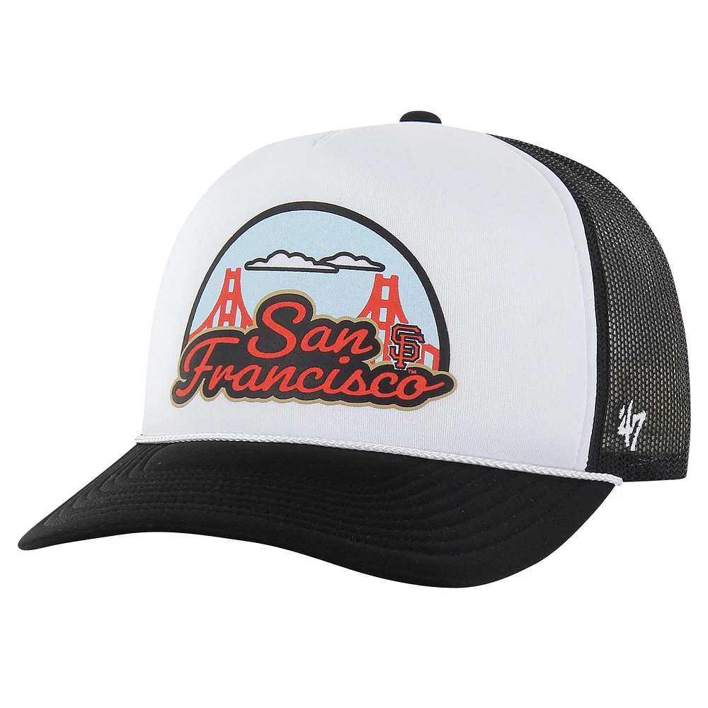 Men's '47 Black San Francisco Giants Retro Region Foam Trucker Adjustable Hat