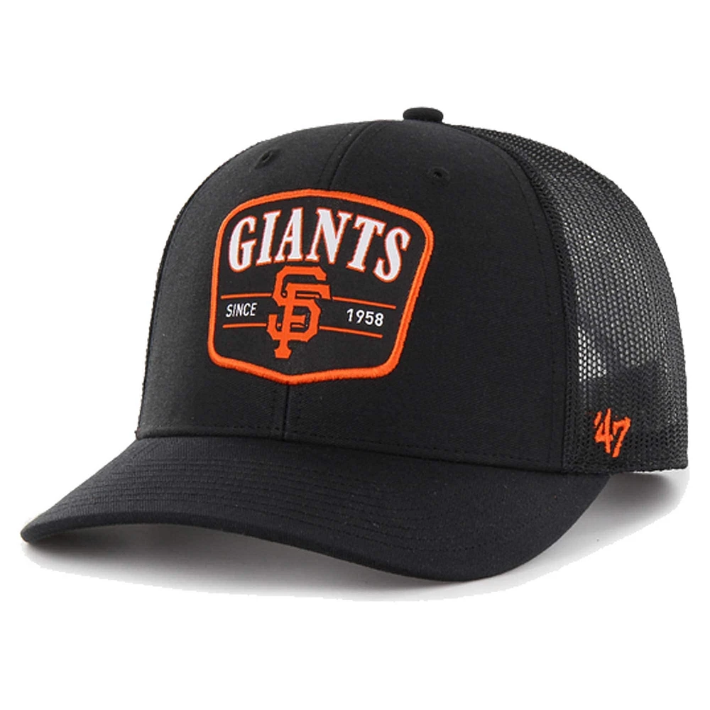 Men's '47 Black San Francisco Giants Squad Trucker Adjustable Hat