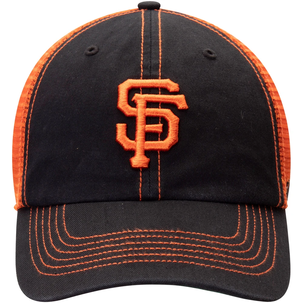 Men's '47 Black San Francisco Giants Trawler Clean Up Trucker Hat