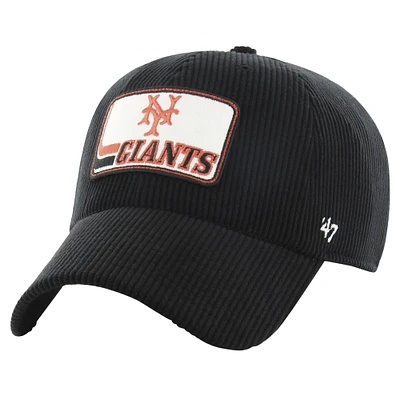 Chapeau réglable de nettoyage en velours côtelé noir San Francisco Giants Wax Pack Collection '47 pour hommes