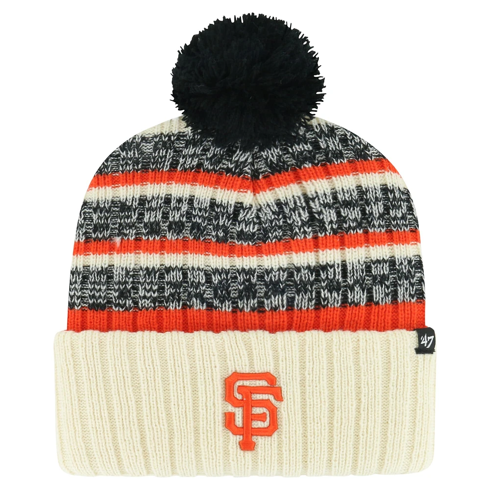 Bonnet en tricot à revers Tavern '47 Natural San Francisco Giants pour hommes avec pompon