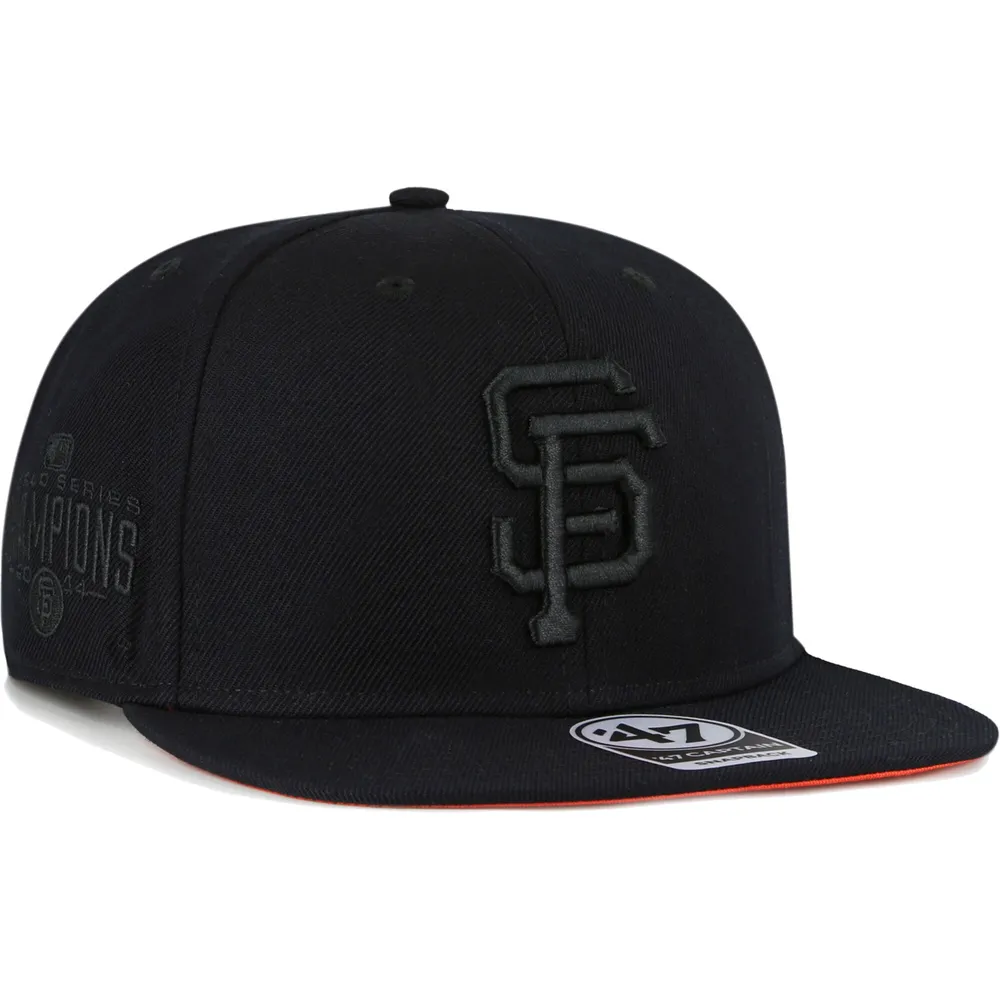 Lids San Francisco Giants '47 Black on Black Sure Shot Captain Snapback Hat