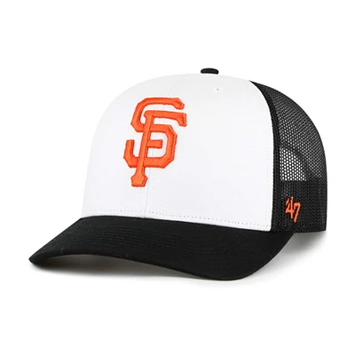 Casquette ajustable Trucker Freshman '47 blanche/noire pour homme des Giants de San Francisco