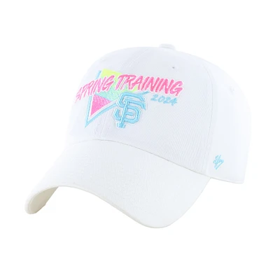 Men's '47 White San Francisco Giants 2024 Spring Training Vapor Wave Clean Up Adjustable Hat