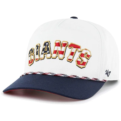 Casquette '47 White San Francisco Giants Flag Script Hitch Snapback pour homme