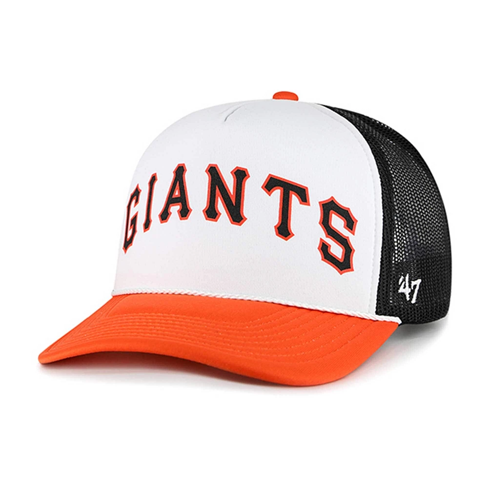 Men's '47 White San Francisco Giants Foam Front Script Trucker Snapback Hat