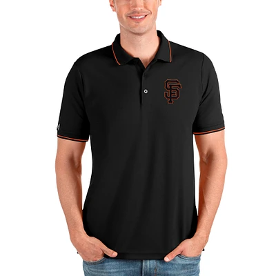Polo Affluent noir pour homme des Giants de San Francisco Antigua