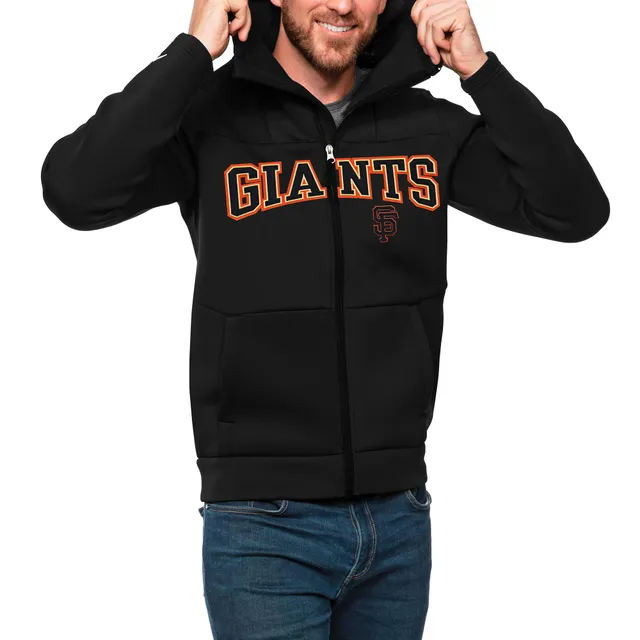 Youth San Francisco Giants Mitchell & Ness Black/Orange Head Coach Fleece Pullover  Hoodie