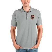 Polo Affluent gris chiné Antigua pour homme des San Francisco Giants
