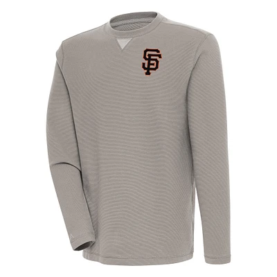 Men's Antigua  Oatmeal San Francisco Giants Flier Bunker Pullover Sweatshirt