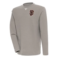 Men's Antigua  Oatmeal San Francisco Giants Flier Bunker Pullover Sweatshirt