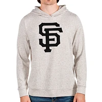 Men's Antigua Oatmeal San Francisco Giants Team Logo Absolute Pullover Hoodie