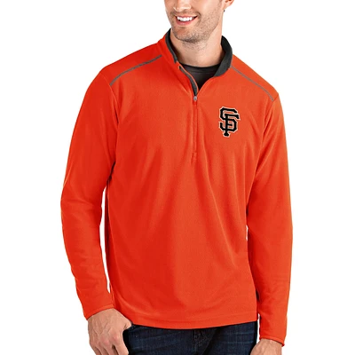 Men's Antigua Orange San Francisco Giants Glacier Quarter-Zip Pullover Jacket