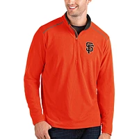 Men's Antigua Orange San Francisco Giants Glacier Quarter-Zip Pullover Jacket