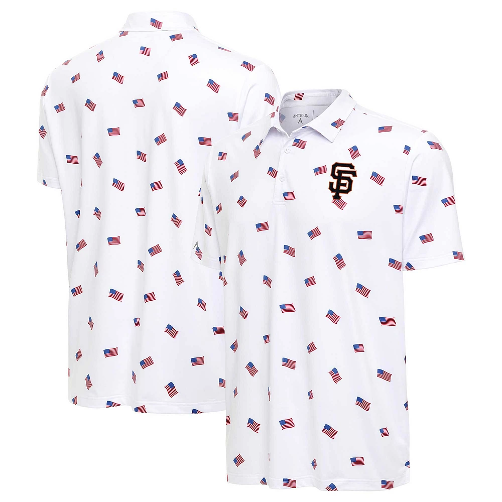 Polo Americana Antigua blanc pour hommes des Giants de San Francisco