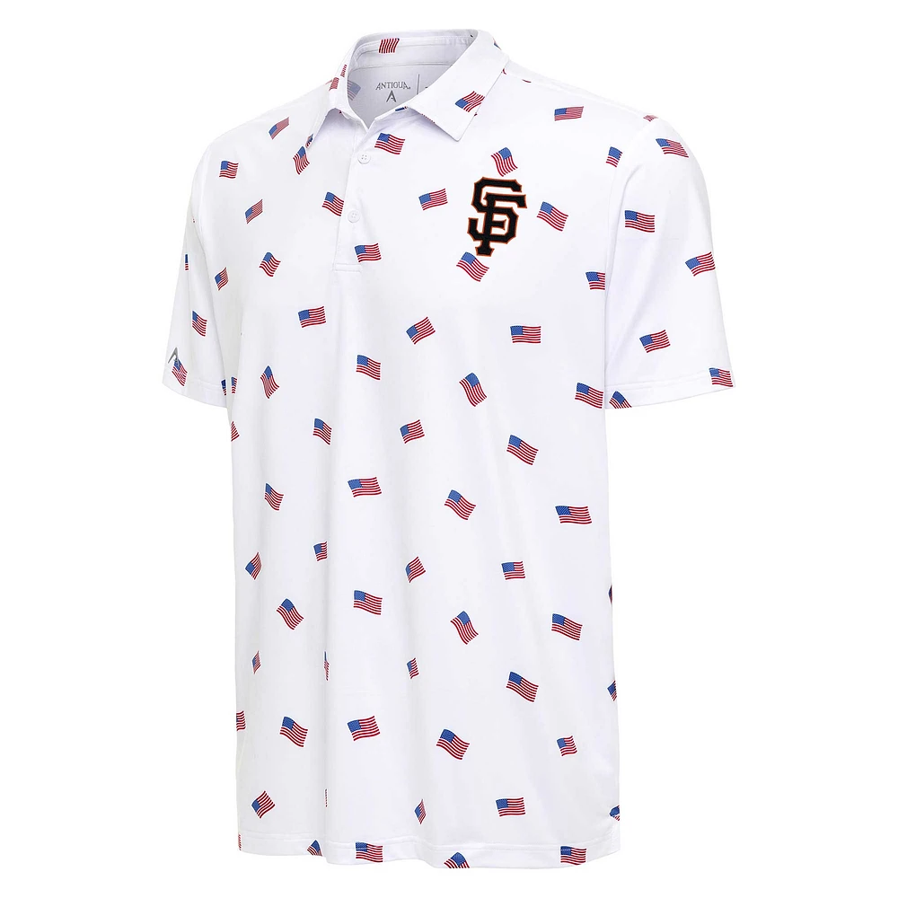 Men's Antigua White San Francisco Giants  Americana Polo