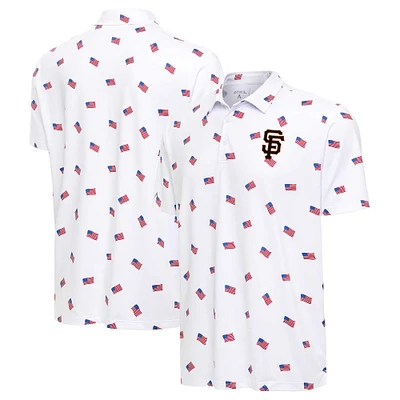 Men's Antigua White San Francisco Giants  Americana Polo