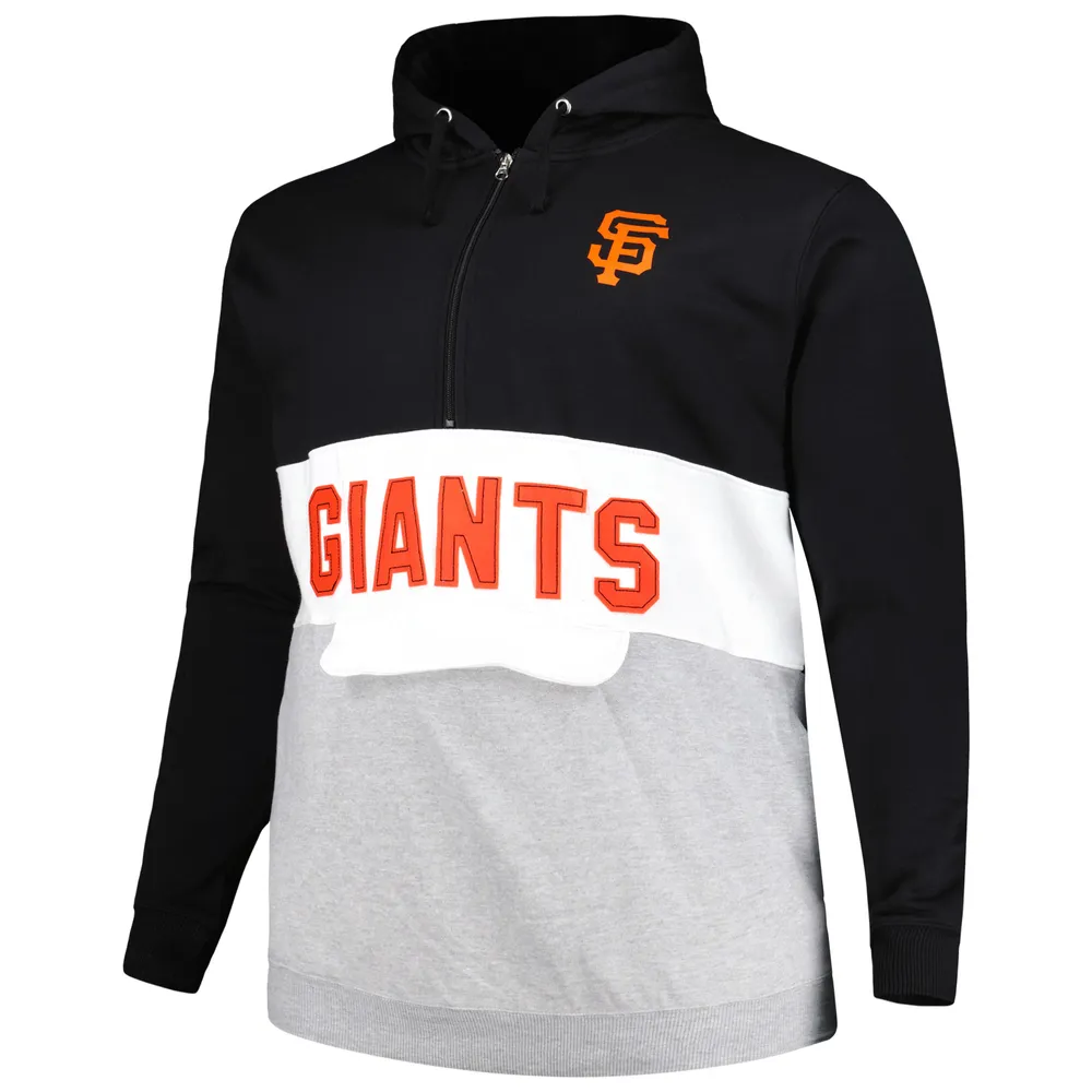 Sweat à capuche demi-zip en polaire Big & Tall San Francisco Giants noir/blanc pour homme