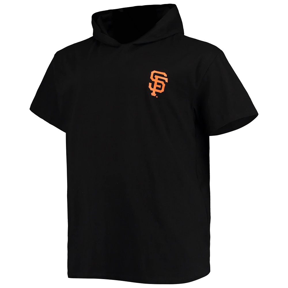 Men's Black San Francisco Giants Big & Tall Jersey Short Sleeve Pullover Hoodie T-Shirt