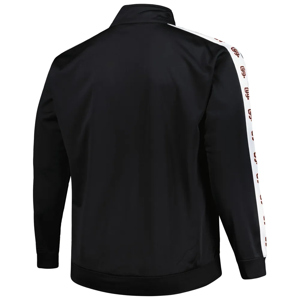 Men's Black San Francisco Giants Big & Tall Tricot Track Full-Zip Jacket