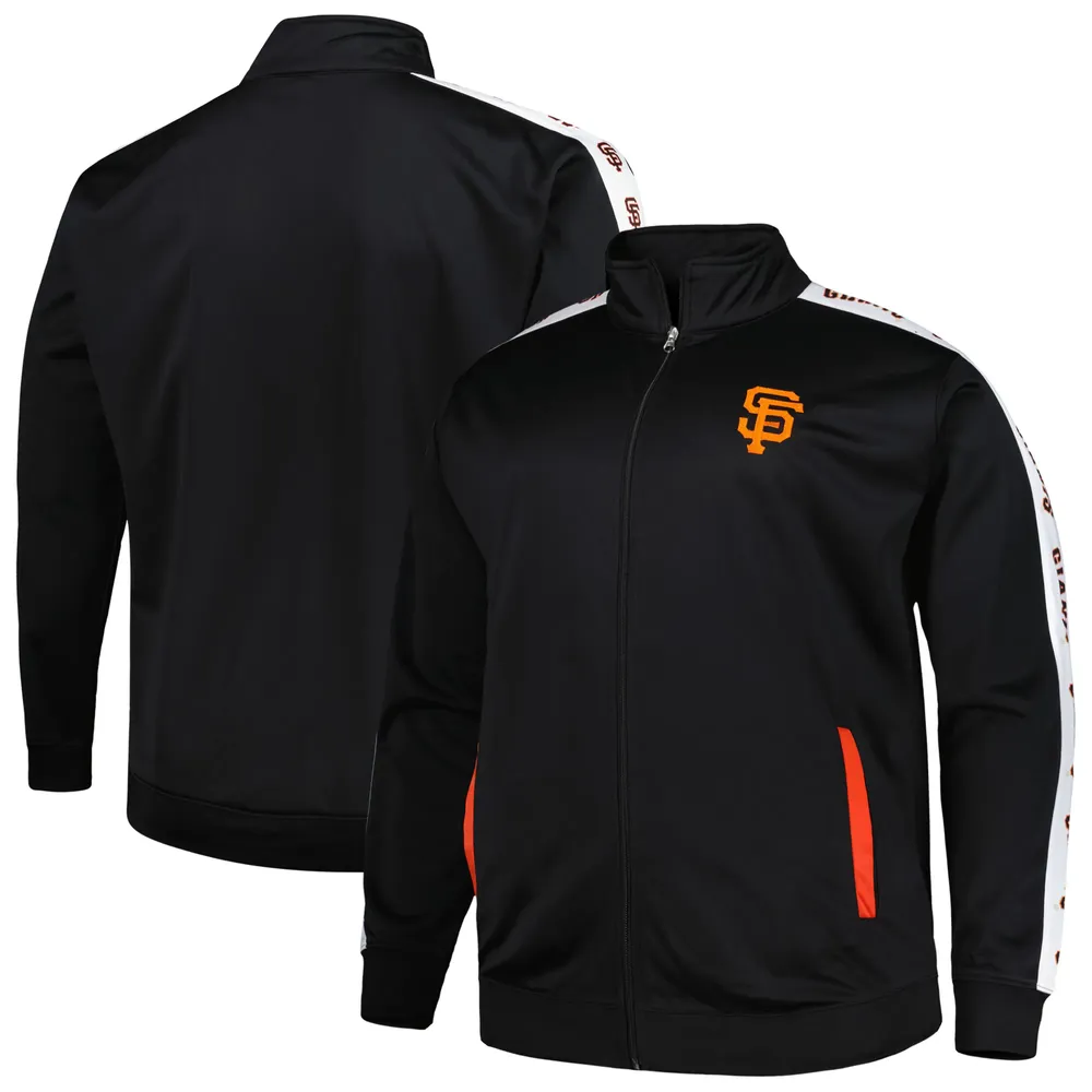 Men's Black San Francisco Giants Big & Tall Tricot Track Full-Zip Jacket