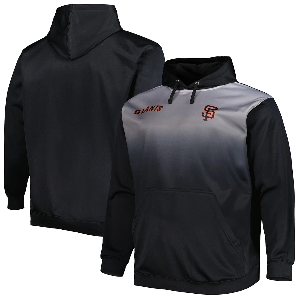 Men's Black San Francisco Giants Fade Sublimated Fleece Pullover Hoodie